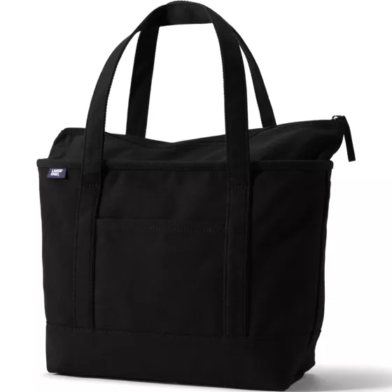 School Uniform Canvas Commuter Zip Top Pocket Tote - primary