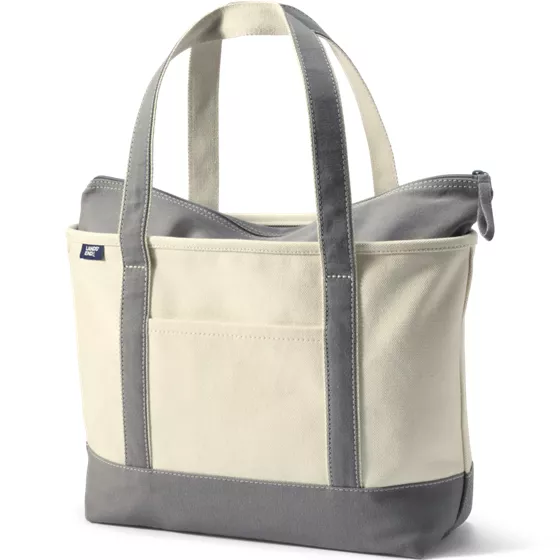 Canvas Commuter Zip Top Pocket Tote - primary