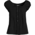 Women's Sleeveless Lightweight Jersey Pintuck Button Front Blouse, Front