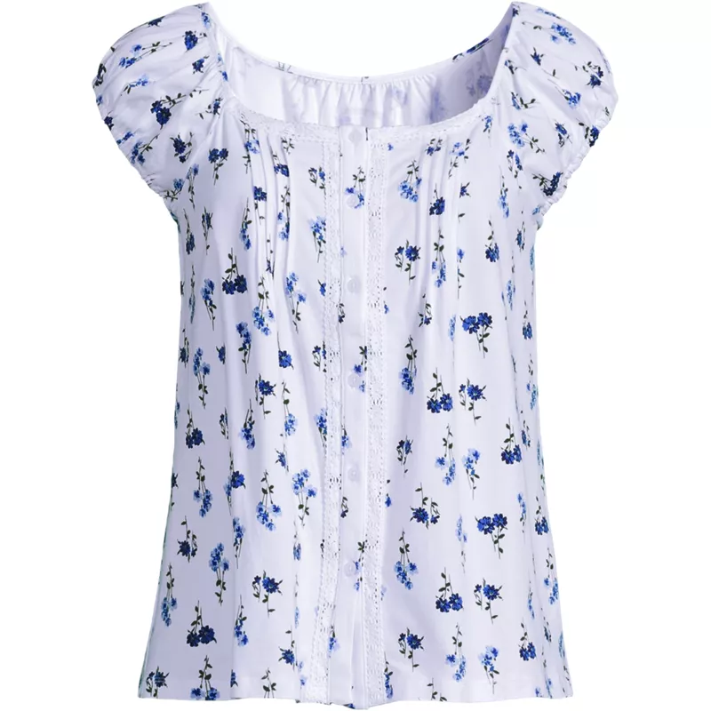 Women's Plus Size Sleeveless Lightweight Jersey Pintuck Button Front Blouse, Front