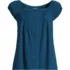 Women's Sleeveless Lightweight Jersey Pintuck Button Front Blouse, Front