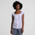 Women's Sleeveless Lightweight Jersey Pintuck Button Front Blouse, Front