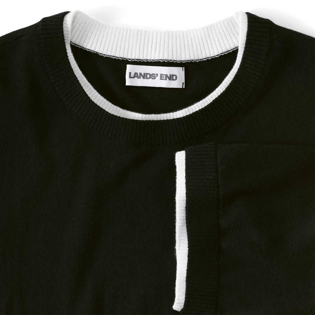 トップス BW . LAYERED TRIM CREWNECK SS Women's Drifter Lite Double Trim Tee Sweater | Lands' End