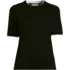 Women's Double Trim Cotton Crew Neck Tee Sweater, Front