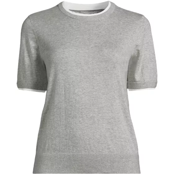 Women's Plus Size Drifter Lite Double Trim Tee Sweater - primary