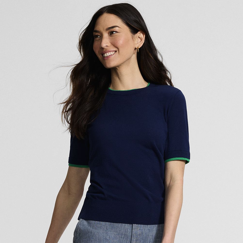Women's Drifter Lite Double Trim Tee Sweater | Lands' End