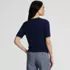 Women's Double Trim Cotton Crew Neck Tee Sweater, Back