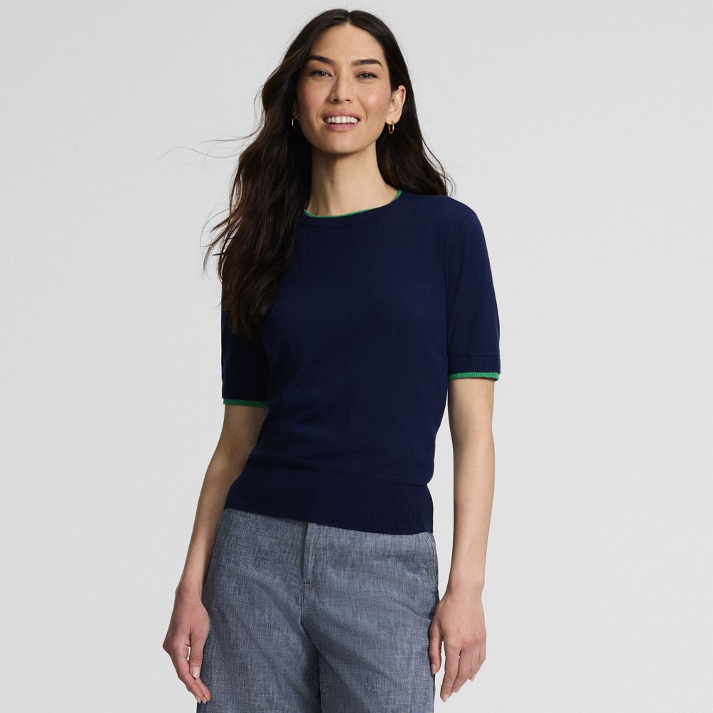 Women's Drifter Lite Double Trim Tee Sweater | Lands' End