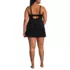 Women's Plus Size Square Neck Flutter Tankini Control Skirt Set, alternative image