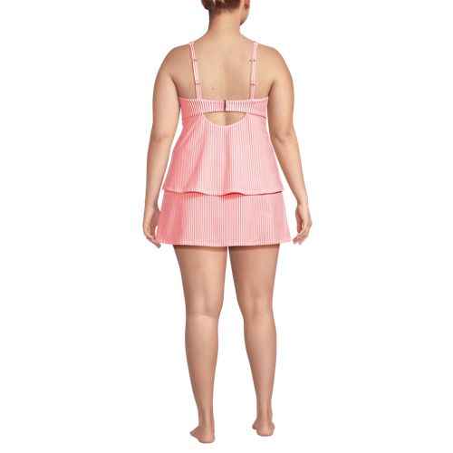 Women's Plus Size Square Neck Flutter Tankini Control Skirt Set - image 4