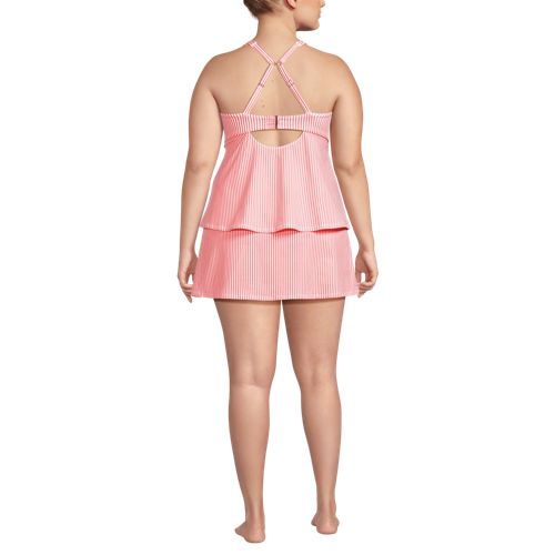 Women's Plus Size Square Neck Flutter Tankini Control Skirt Set - image 3
