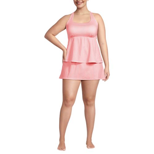 Women's Plus Size Square Neck Flutter Tankini Control Skirt Set - image 2