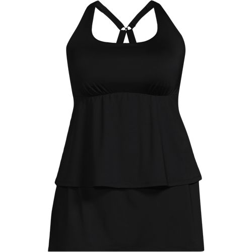 Women's Plus Size Square Neck Flutter Tankini Control Skirt Set - image 5