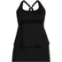 Women's Plus Size Square Neck Flutter Tankini Control Skirt Set, Front