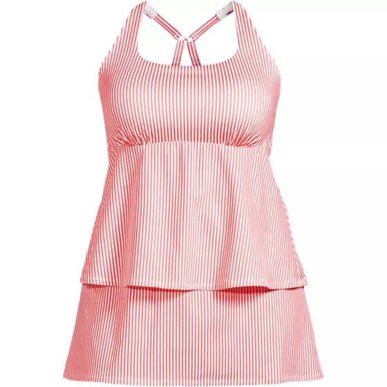 Women's Plus Size Square Neck Flutter Tankini Control Skirt Set - primary