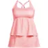 Women's Plus Size Square Neck Flutter Tankini Control Skirt Set, Front