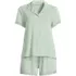 Women's Cooling 2 Piece Pajama Set - Short Sleeve Top and Shorts, Front
