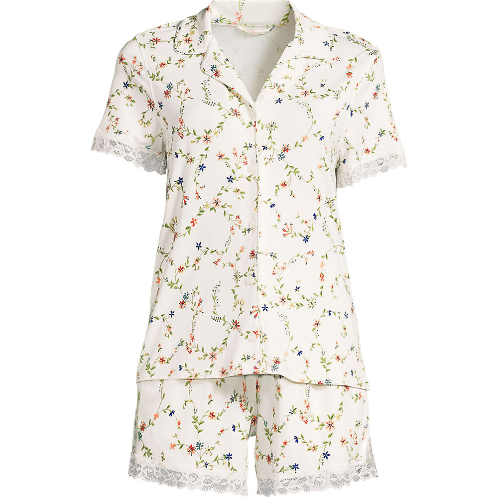 Cooling Pyjama Set With Shorts, Women, size: S, regular, Ivory, by Lands' End