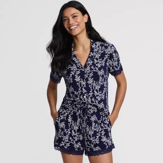 Women's Cooling 2 Piece Pajama Set - Short Sleeve Top and Shorts - primary