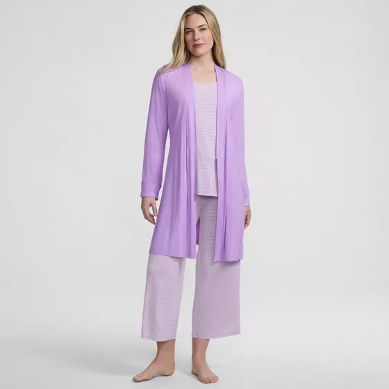 Women's Cooling 3 Piece Pajama Set - Tank Crop and Robe - primary