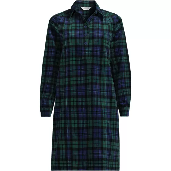 Women's Plus Size Wide Wale Corduroy Popover Shirt Dress - primary
