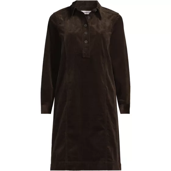 Women's Plus Size Wide Wale Corduroy Popover Shirt Dress - primary