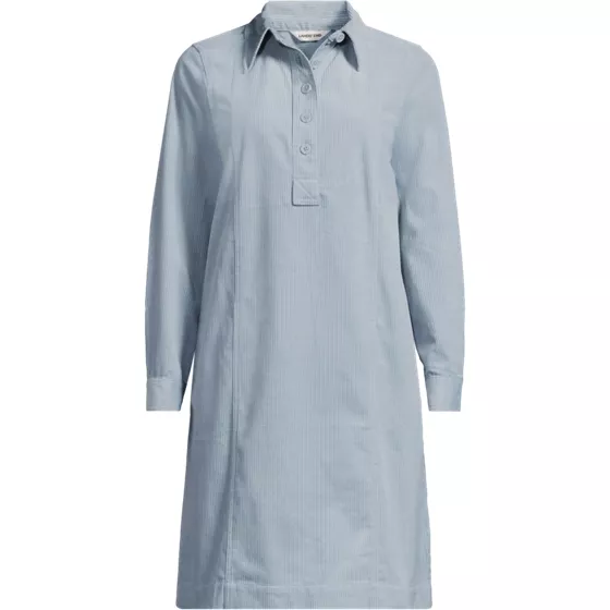 Women's Wide Wale Corduroy Popover Shirt Dress - primary