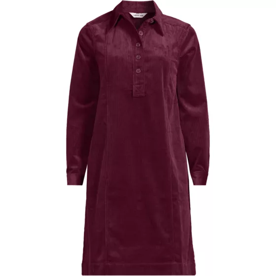 Women's Wide Wale Corduroy Popover Shirt Dress - primary