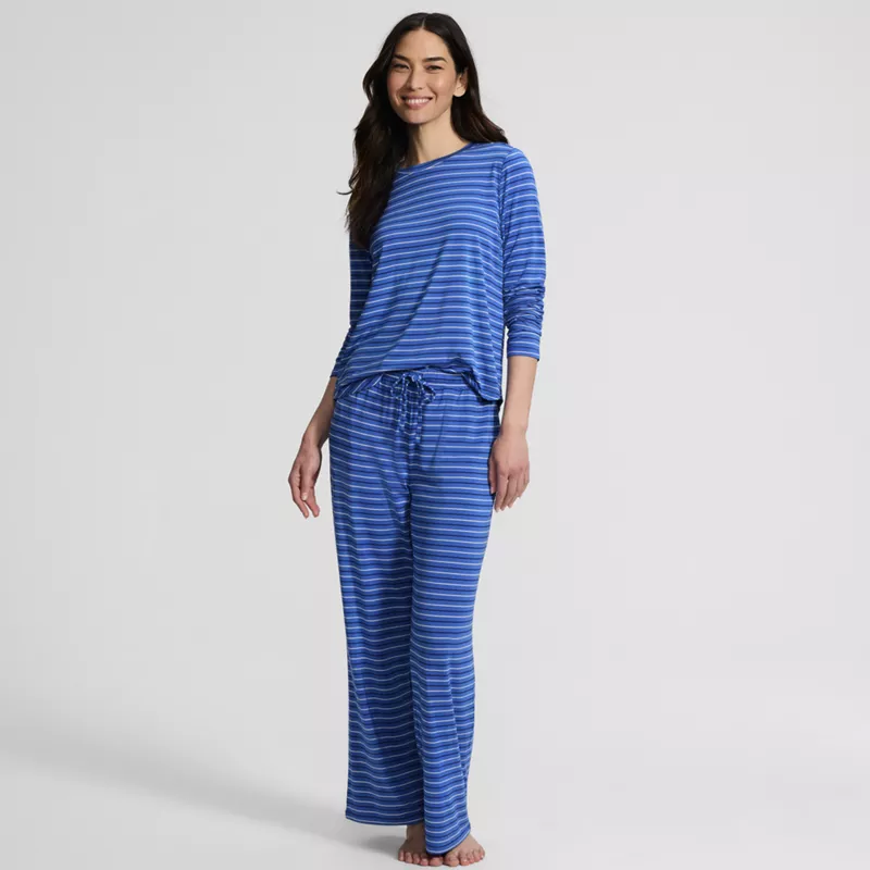 Women's Cooling 2 Piece Pajama Set - Long Sleeve Top and Pants, alternative image