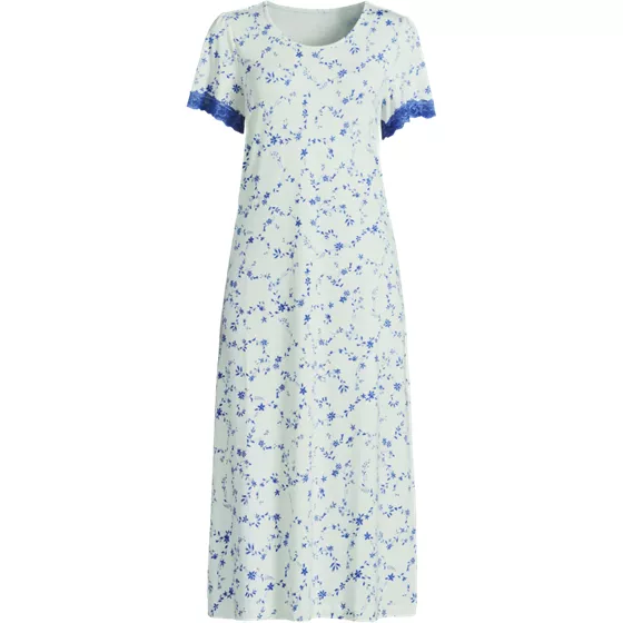 Women's Cooling Short Sleeve Scoop Neck Mid Calf Nightgown - primary