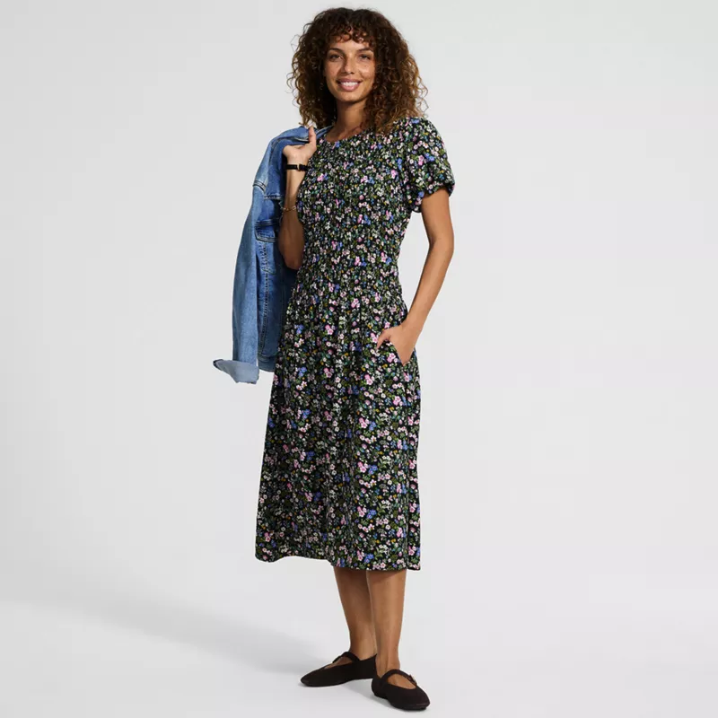 Women's Smocked Midi Dress, alternative image