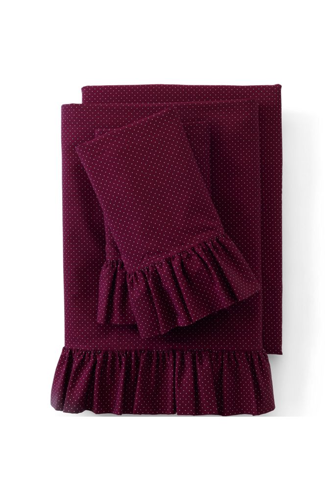 Lands' End Ruffle Bed Sheet Set In Purple