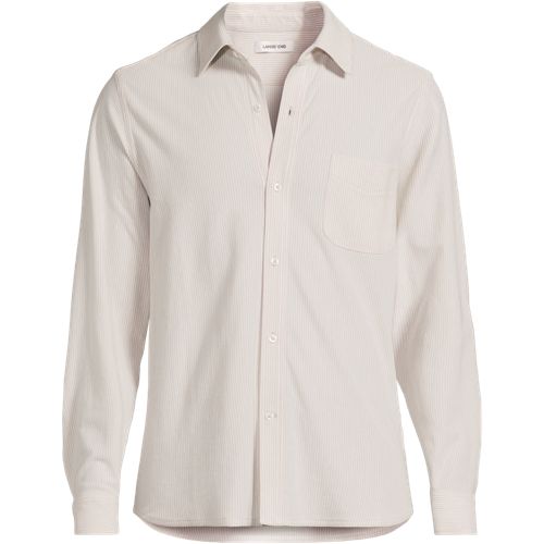 Piqué Oxford Shirt, Classic Fit, Men, size: XXL, regular, Grey, Cotton, by Lands' End
