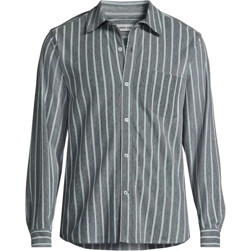 Men's Long Sleeve Knit Button Down Shirt, Front