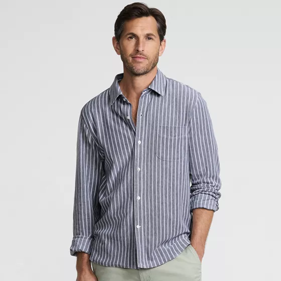 Men's Long Sleeve Knit Button Down Shirt - primary