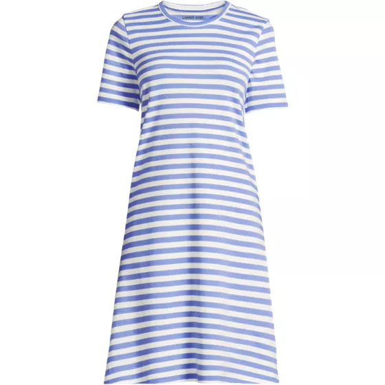 Women's Cotton Interlock Short Sleeve Knee Length Gown - primary