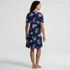 Women's Cotton Interlock Short Sleeve Knee Length Gown, Back