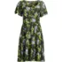 Women's Silky Knit V-neck Flutter Sleeve Knee Length Dress, Front