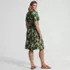 Women's Silky Knit V-neck Flutter Sleeve Knee Length Dress, Back