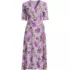 Women's Silky Knit Elbow Sleeve Wrap Midi Dress, Front