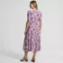 Women's Silky Knit Elbow Sleeve Wrap Midi Dress, Back