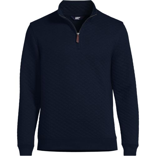 バブァ　キルトインナー Men's Long Sleeve Quilted Bedford Quarter Zip Pullover | Lands' End
