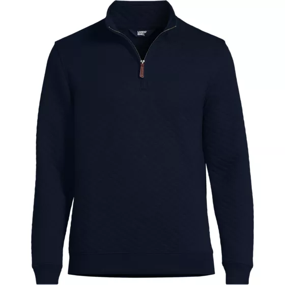 Men's Long Sleeve Quilted Bedford Quarter Zip Pullover - primary