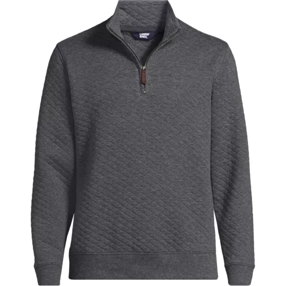 Men's Long Sleeve Quilted Bedford Quarter Zip Pullover - primary