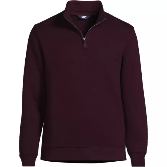 Men's Long Sleeve Quilted Bedford Quarter Zip Pullover - primary