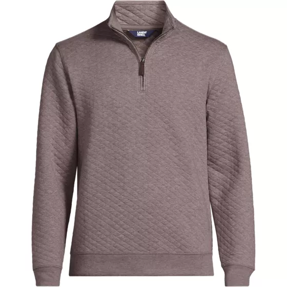 Men's Long Sleeve Quilted Bedford Quarter Zip Pullover - primary