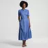 Women's Light Weight Denim Tiered Midi Dress, Front