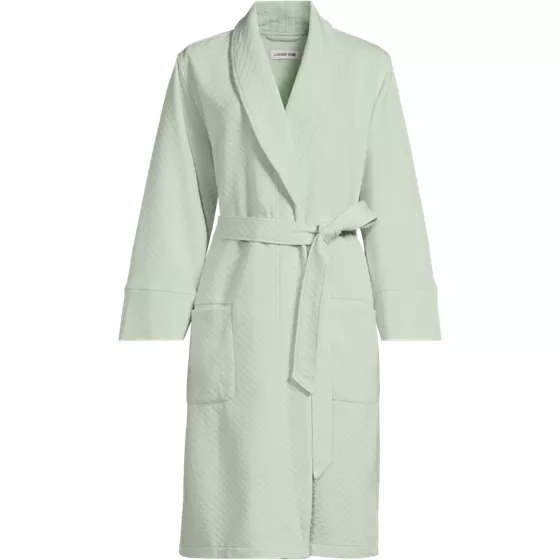 Women's Quilted Knee Length Robe - primary