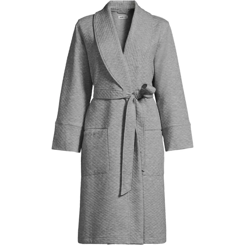 Women's Plus Size Quilted Knee Length Robe, Front