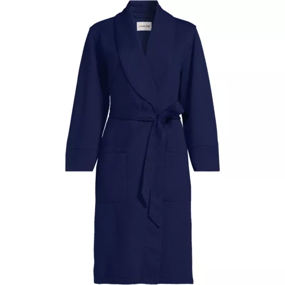 Women's Quilted Knee Length Robe - primary